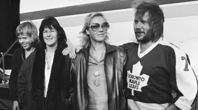 ABBA arriving in Rotterdam in 1979, near the end of the decade that made them international stars