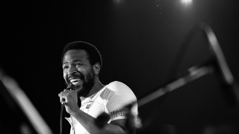 Marvin Gaye performing live at the Forum in Inglewood, California, in 1974, a few years after the What's Going On album changed 70s soul music